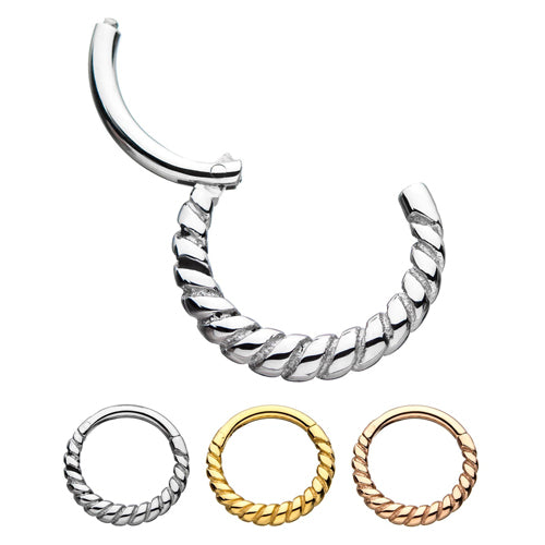 Braided Hinged Segment Ring Hinged Rings 16g - 5/16" diameter (8mm) Stainless Steel