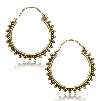 Bali Dot Yellow Brass Earrings Earrings 18 gauge Yellow Brass