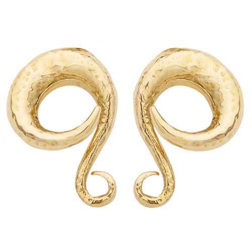 Brass Distressed Classic Coils by Diablo Organics Ear Weights 8 gauge (3mm) Yellow Brass