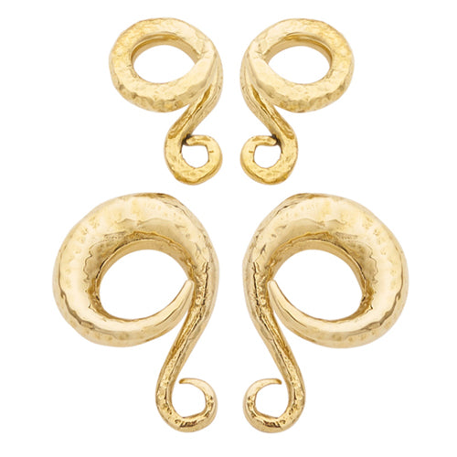 Brass Distressed Classic Coils by Diablo Organics Ear Weights  