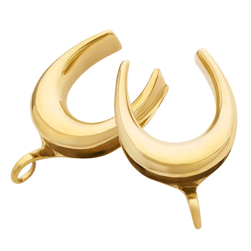 Brass Saddle Spreader Hooks by Diablo Organics Ear Weights 1/2 inch (12.5mm) Yellow Brass