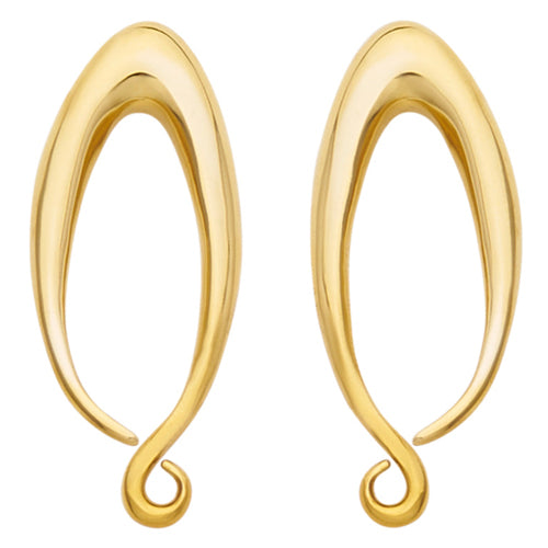 Brass Sleek Coils by Diablo Organics Ear Weights 00 gauge (9.5mm) Yellow Brass