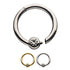 Side CZ Hinged Segment Ring Hinged Rings 16g - 5/16" diameter (8mm) Stainless Steel