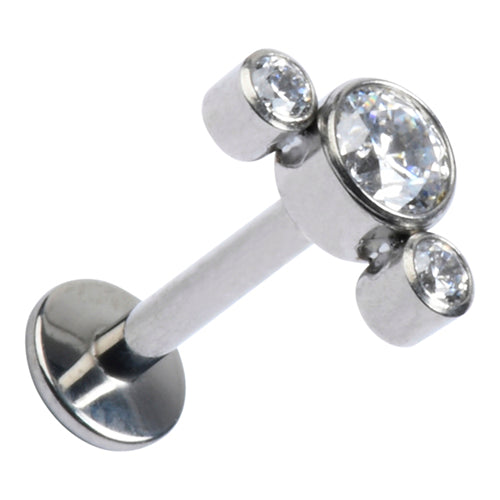 16g CZ Mickey Titanium Labret Labrets 16g - 1/4