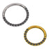 CZ Face Titanium Hinged Ring Hinged Rings 16g - 5/16" diameter (8mm) Black CZs