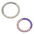CZ Face Titanium Hinged Ring Hinged Rings 16g - 5/16" diameter (8mm) Opalescent CZS