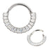 Baguette CZ Titanium Hinged Ring Hinged Rings 16g - 5/16" diameter (8mm) High Polish (silver)