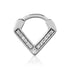 CZ V-Shape Hinged Segment Ring Hinged Rings 16g - 3/8" diameter (10mm) Clear