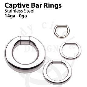 Captive Bar Ring by Body Circle Designs Captive Bead Rings 14g - 5/16