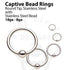 16g Captive Bead Ring by Body Circle Designs Captive Bead Rings 16g - 1/4" diameter Stainless Steel