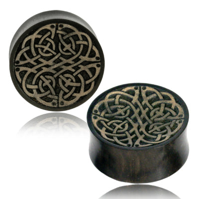 Celtic Knot Engraved Arang Wood Plugs Plugs 5/8 inch (16mm) Arang Wood