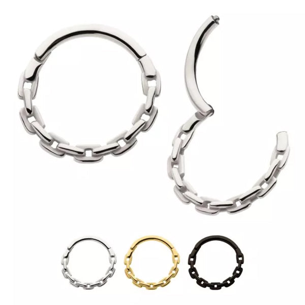 Chain Link Hinged Segment Ring Hinged Rings 16g - 5/16" diameter (8mm) Stainless Steel