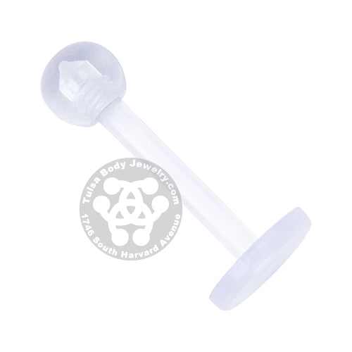 16g Clear Bioflex Labret Retainer | Tulsa Body Jewelry