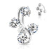 CZ Vine Stainless Reverse Belly Ring Belly Ring 14g - 3/8" long (10mm) Clear
