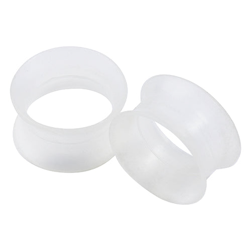 Clear Thin-Wall Silicone Tunnels Plugs 2 gauge (6mm) Clear