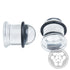 Single Flare Clear Plugs by Glasswear Studios Plugs 12 gauge (2mm) Clear