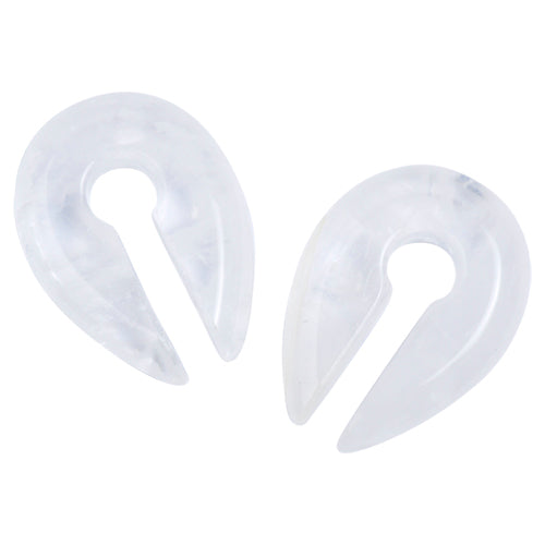 Clear Quartz Keyhole Ear Weights Ear Weights 2 gauge (6mm) Clear Quartz
