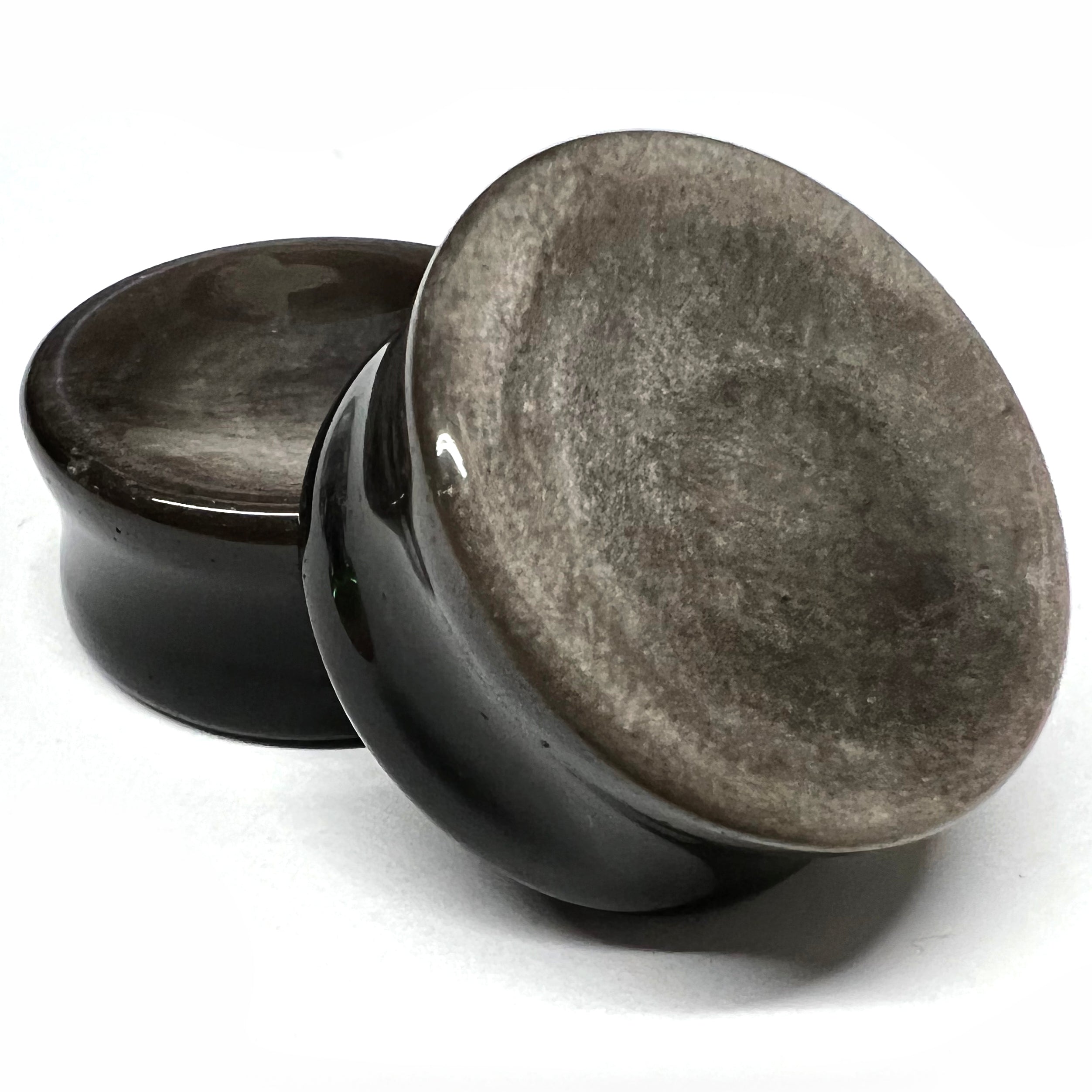 Silver Obsidian Concave Plugs Plugs  