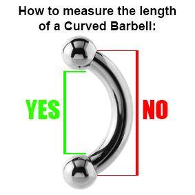 thumbnail image 2 of 15mm Heavy Gauge Curved Barbell - 00g To 12g - 316L Surgical Steel For Nipple, Ear, Prince Albert Piercings 2 of 6
