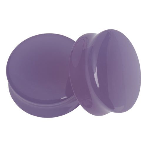 Lavender Glass Convex Plugs Plugs 8 gauge (3mm) Lavender