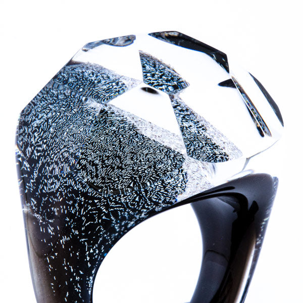 Diamond Dichroic Bling Ring by Gorilla Glass Finger Rings Size 5 Diamond (silver)