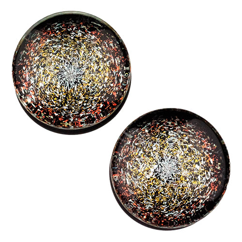 Double Galaxy Plugs by Glasswear Studios Plugs 1 inch (26mm) Diamond/Copper