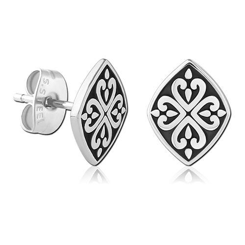Diamond Shield Stainless Stud Earrings Earrings 20 gauge Stainless Steel