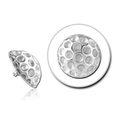 14g Dimpled Dome Stainless End Dermals 14g - 8mm Stainless Steel