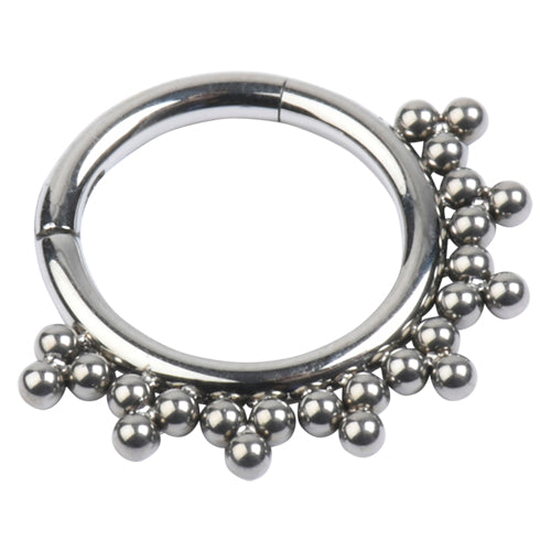 V-Beaded Titanium Hinged Ring Hinged Rings 16g - 5/16