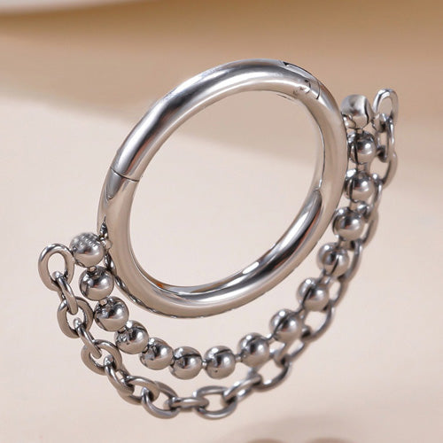 Double Chain Stainless Hinged Ring Hinged Rings 16g - 5/16" diameter (8mm) Stainless Steel