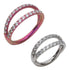 Double Side Spaced CZ Titanium Hinged Ring Hinged Rings 16g - 3/8" diameter (10mm) High Polish (silver)