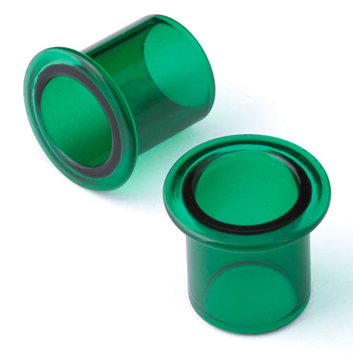 Emerald SF Bullet Holes by Gorilla Glass Plugs 2 gauge (6mm) Emerald