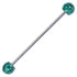 14g Ferido CZ Stainless Industrial Barbell Industrials 14g - 1-1/4" long (32mm) - 5mm balls Aqua