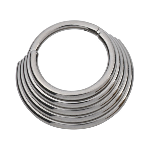 Five Stack Titanium Hinged Ring Hinged Rings 16g - 5/16" diameter (8mm) High Polish (silver)