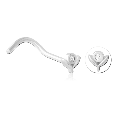 CZ Flower Stainless Nostril Screw Nose 18g - 1/4