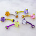 Flower CZ Titanium Belly Barbell Belly Ring 14g - 3/8" long (10mm) Solid Titanium