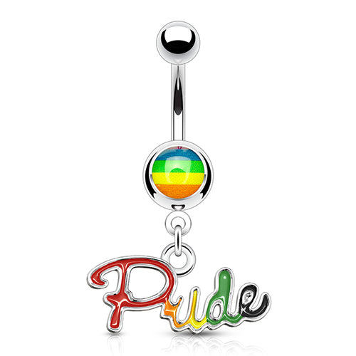 Gay Pride Belly Dangle Belly Ring  