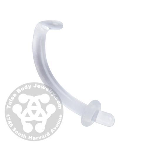 Glass Eyebrow Retainer by Glasswear Studios Retainers 18g (1.0mm) - 1/4" long Clear