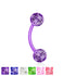 16g Glitter Bioflex Curved Barbell Curved Barbells 16g - 5/16" long (8mm) - 3mm balls Pink