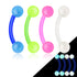 16g Glow-in-the-Dark Bioflex Curved Barbell Curved Barbells  