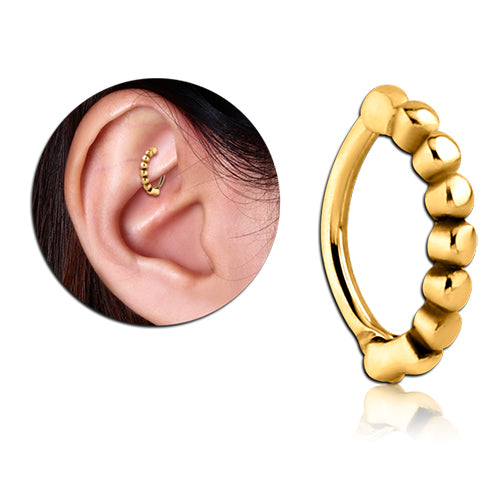 Beaded Gold Cartilage Clicker Cartilage 16g - 5/16