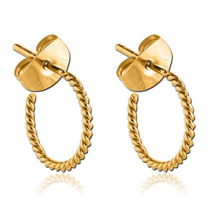 Braided Hoop Gold Stud Earrings Earrings 20 gauge Gold
