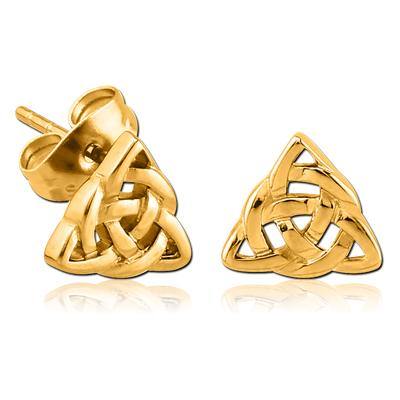 Celtic Knot Gold Stud Earrings Earrings 20 gauge Gold