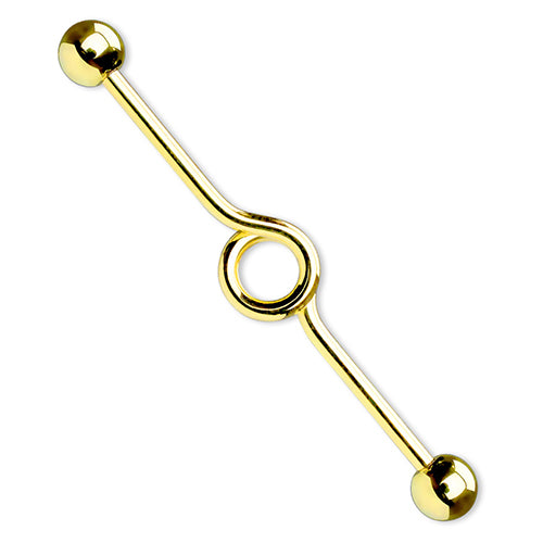 14g Looped Gold Industrial Barbell Industrials 14g - 1-1/2