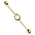 14g Looped Gold Industrial Barbell Industrials 14g - 1-1/2" long (38mm) - 5mm balls Gold