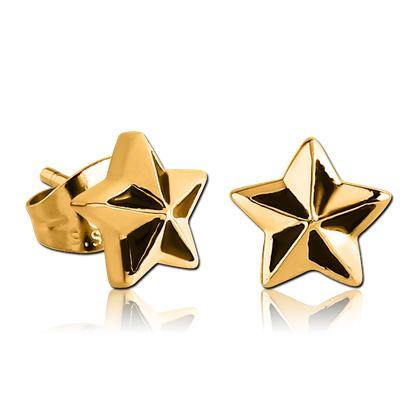 Nautical Star Gold Stud Earrings Earrings 20 gauge Gold