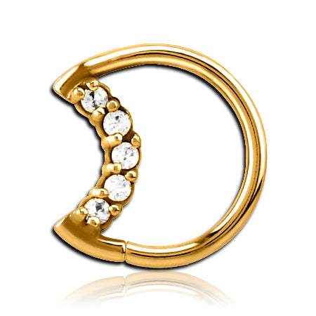 CZ Moon Gold Continuous Ring Continuous Rings 16g - 3/8