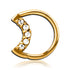 CZ Moon Gold Continuous Ring Continuous Rings 16g - 3/8" diameter (10mm) Gold