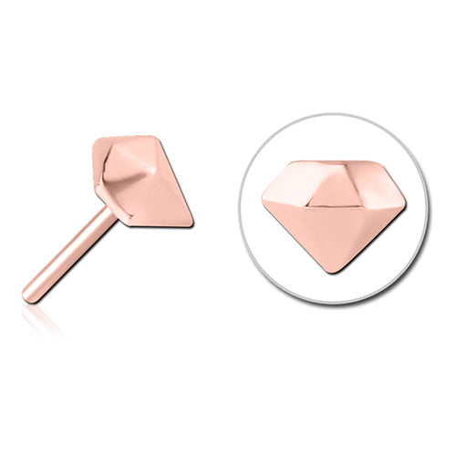 Diamond Rose Gold Threadless End Replacement Parts 5.9x4.8mm Rose Gold