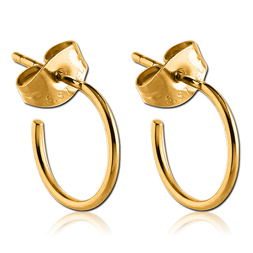 Hoop Gold Stud Earrings Earrings 20 gauge Gold